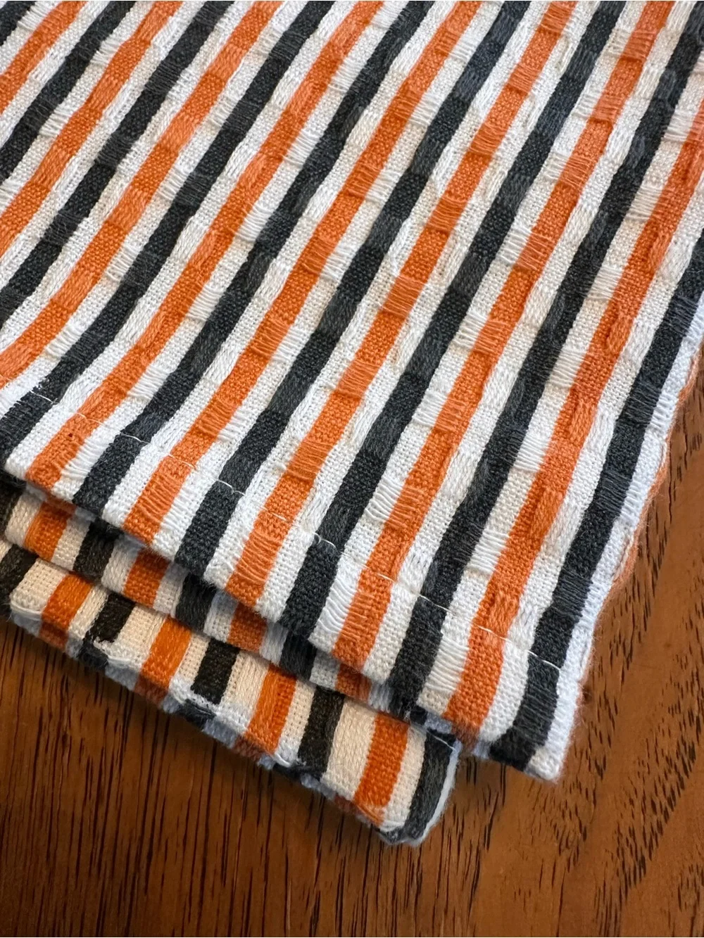 Halloween Kitchen Towels Set of 2 Ghost Pumpkins Striped Orange Black